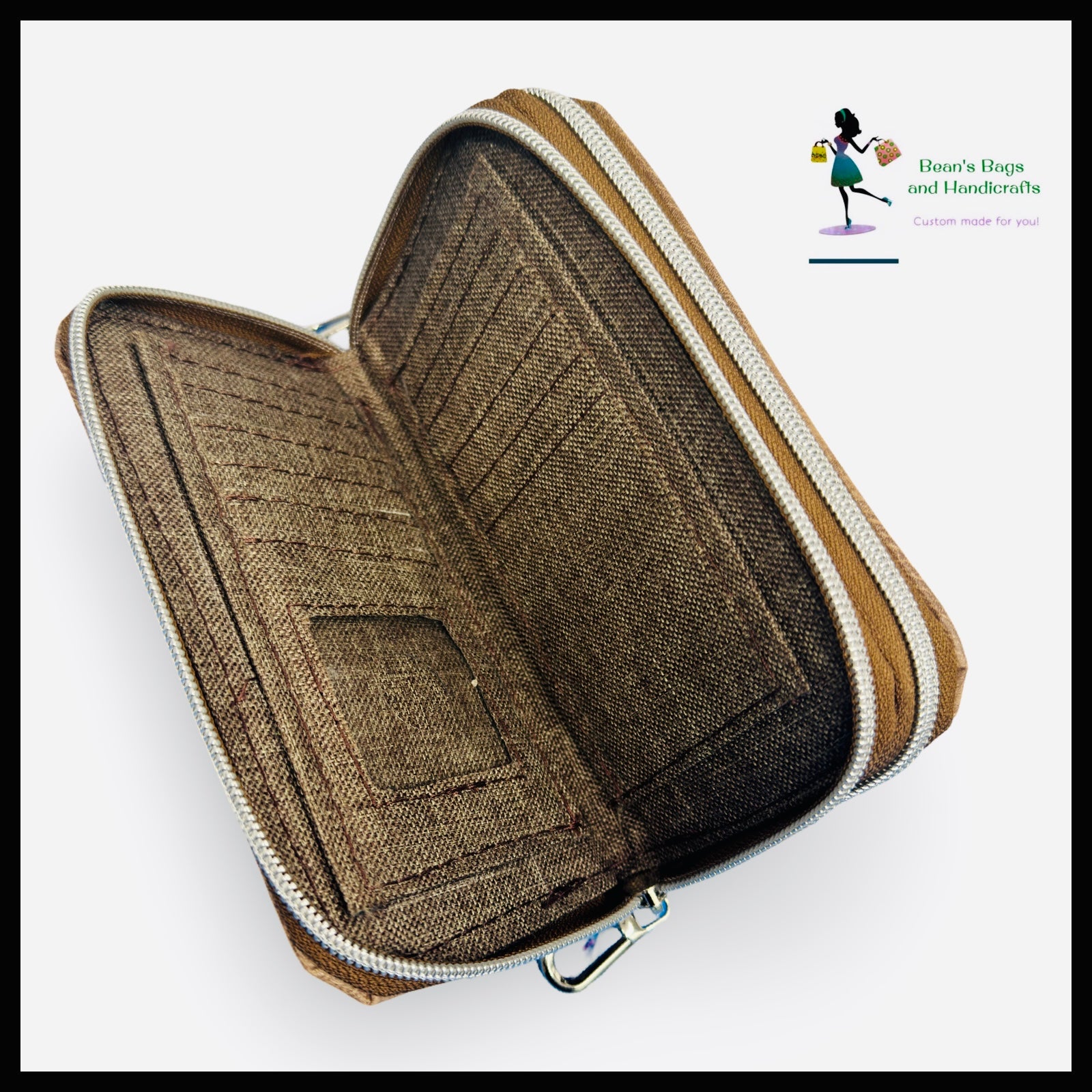 Deuce Coupe Double Zip Wallet - Patina Brown