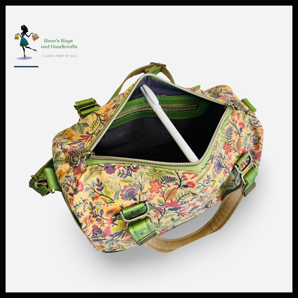 Violet Barrel Bag - Cork Colourful