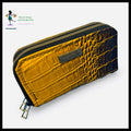 Deuce Coupe Double Zip Wallet - Mustard croc
