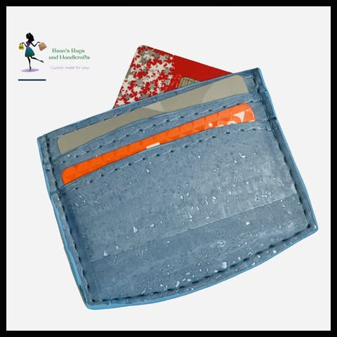 Darrell Minimalist Wallet – Light Blue Cork