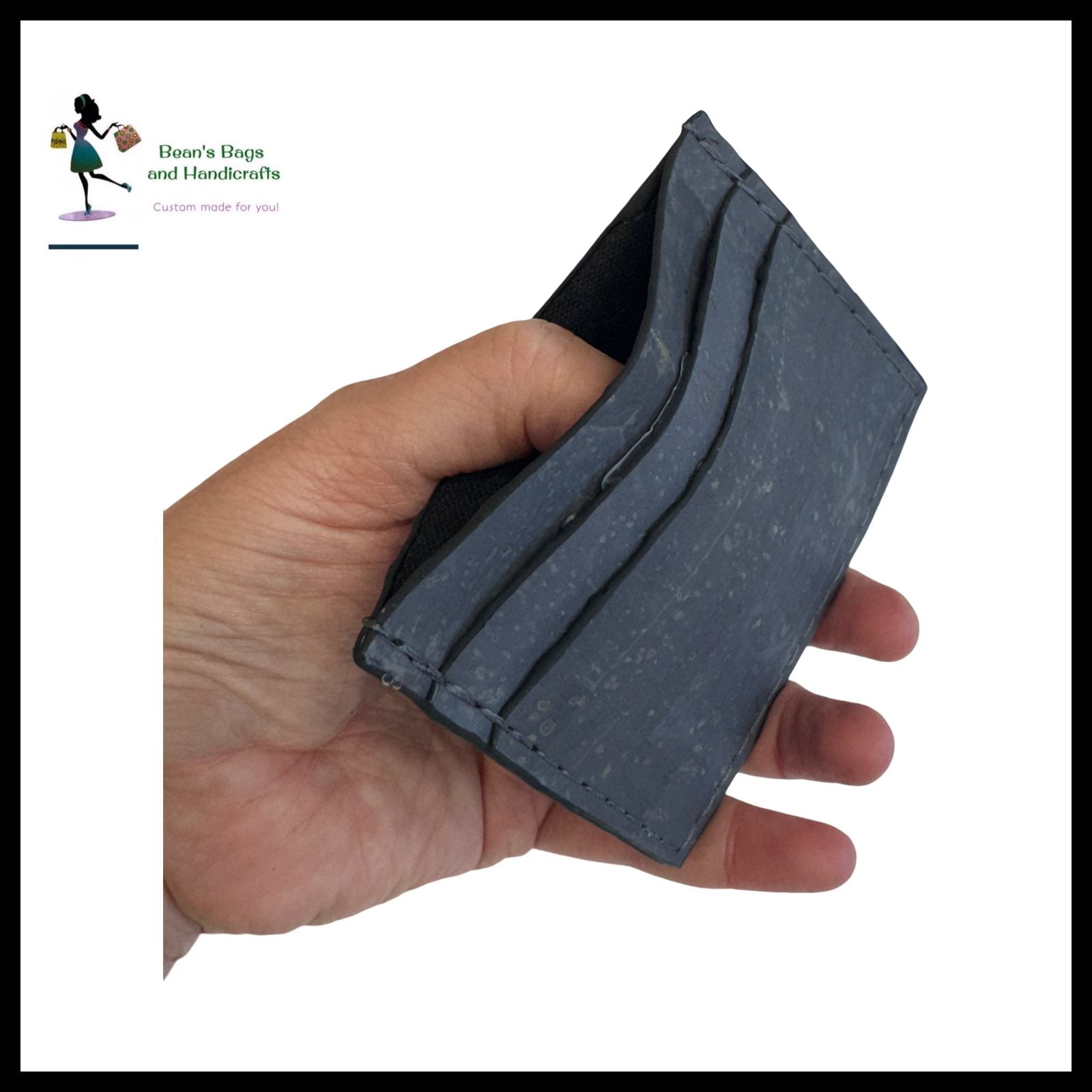 Darrell Minimalist Wallet – Dark Blue Cork