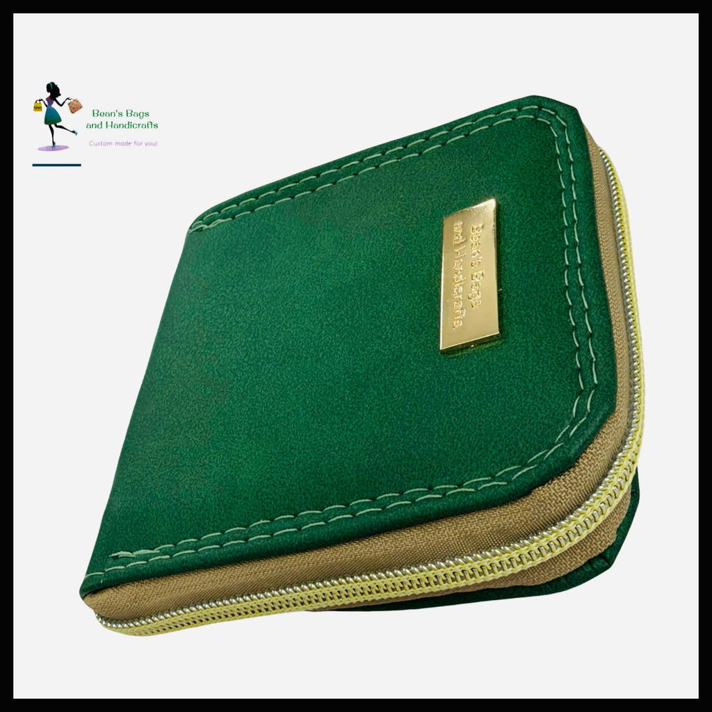 Zafira Zip Around  Wallet - Green and Gold