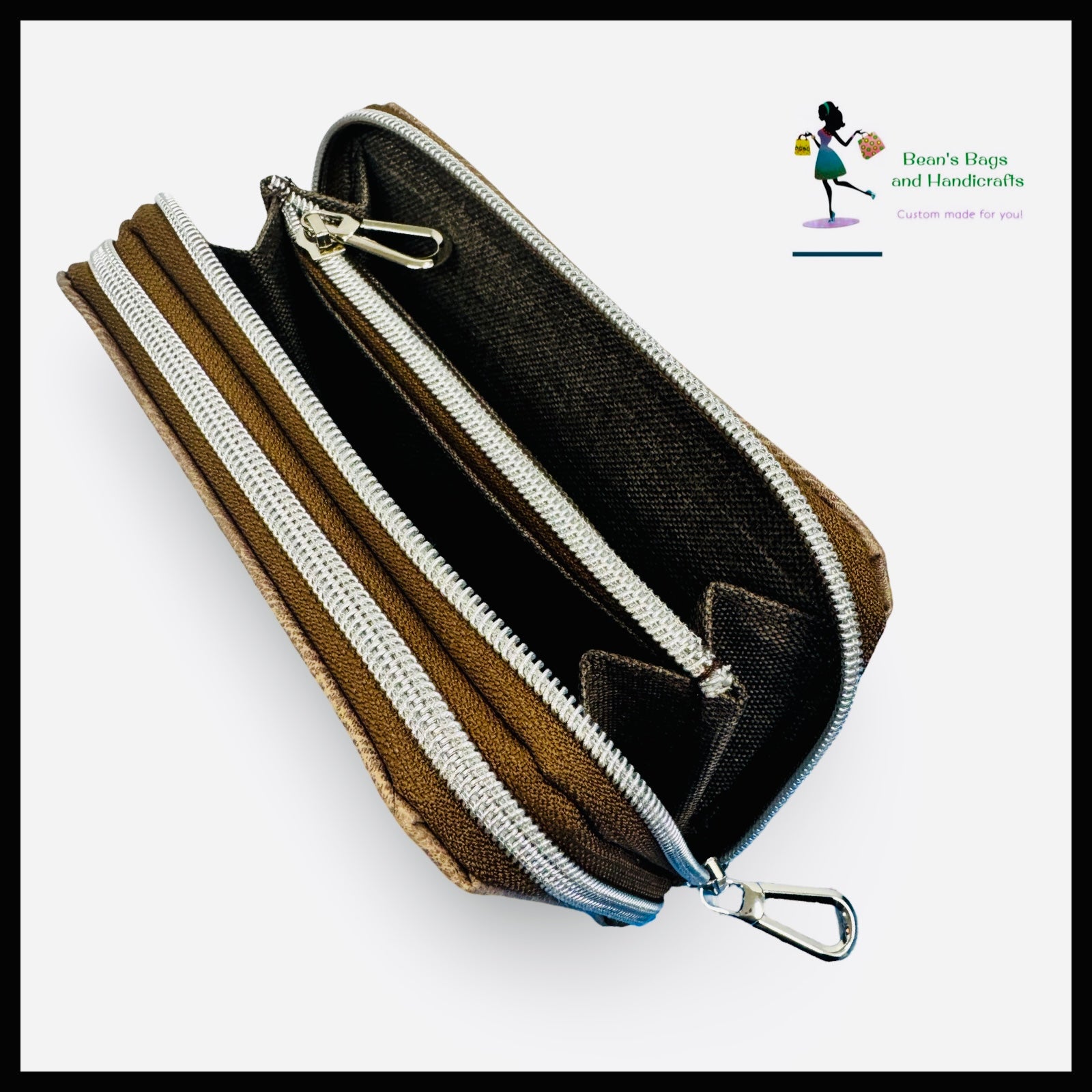 Deuce Coupe Double Zip Wallet - Patina Brown