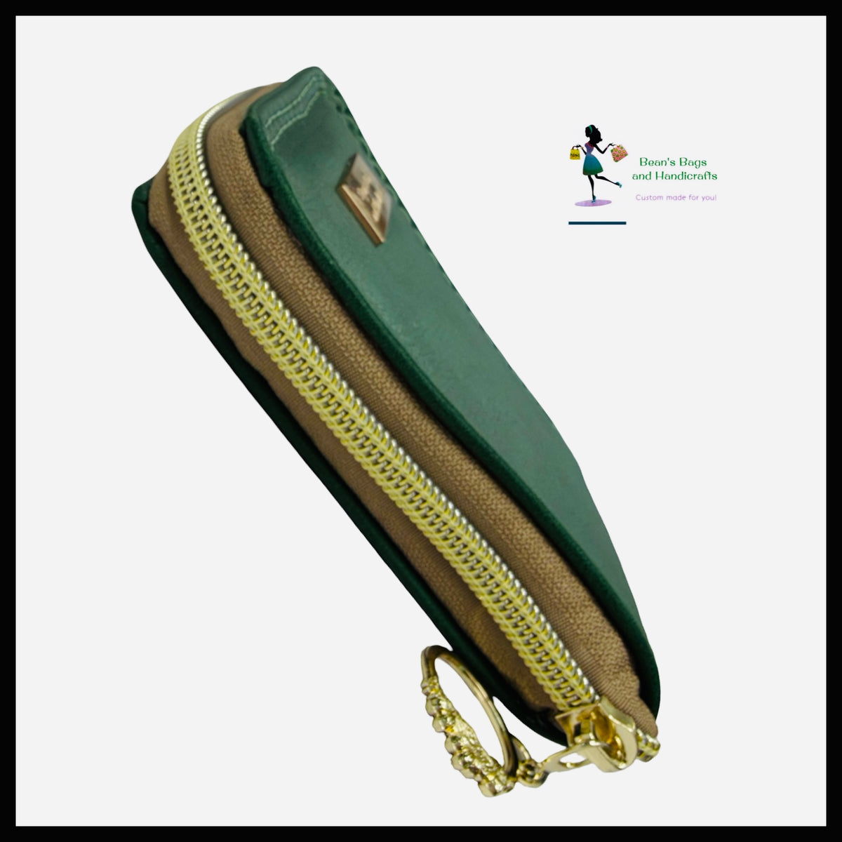 Zafira Zip Around  Wallet - Green and Gold
