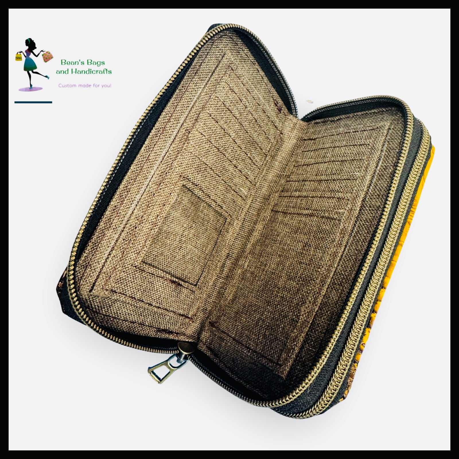 Deuce Coupe Double Zip Wallet - Mustard croc