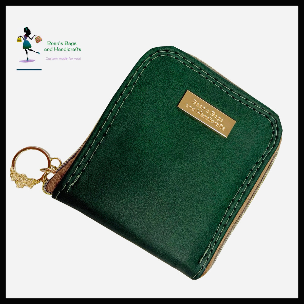 Zafira Zip Around  Wallet - Green and Gold