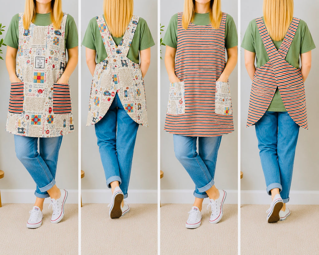Reversible Cross Back Apron – Quilt Lovers (Size L/XL) (Copy)