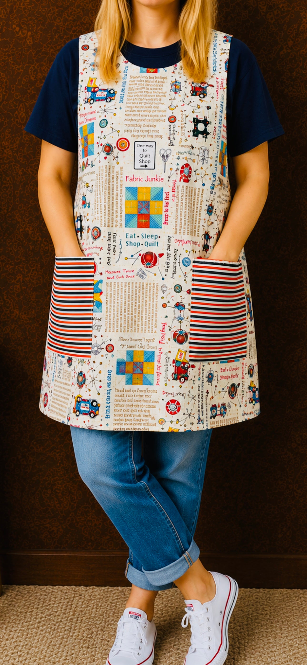 Reversible Cross Back Apron – Quilt Lovers (Size L/XL) (Copy)