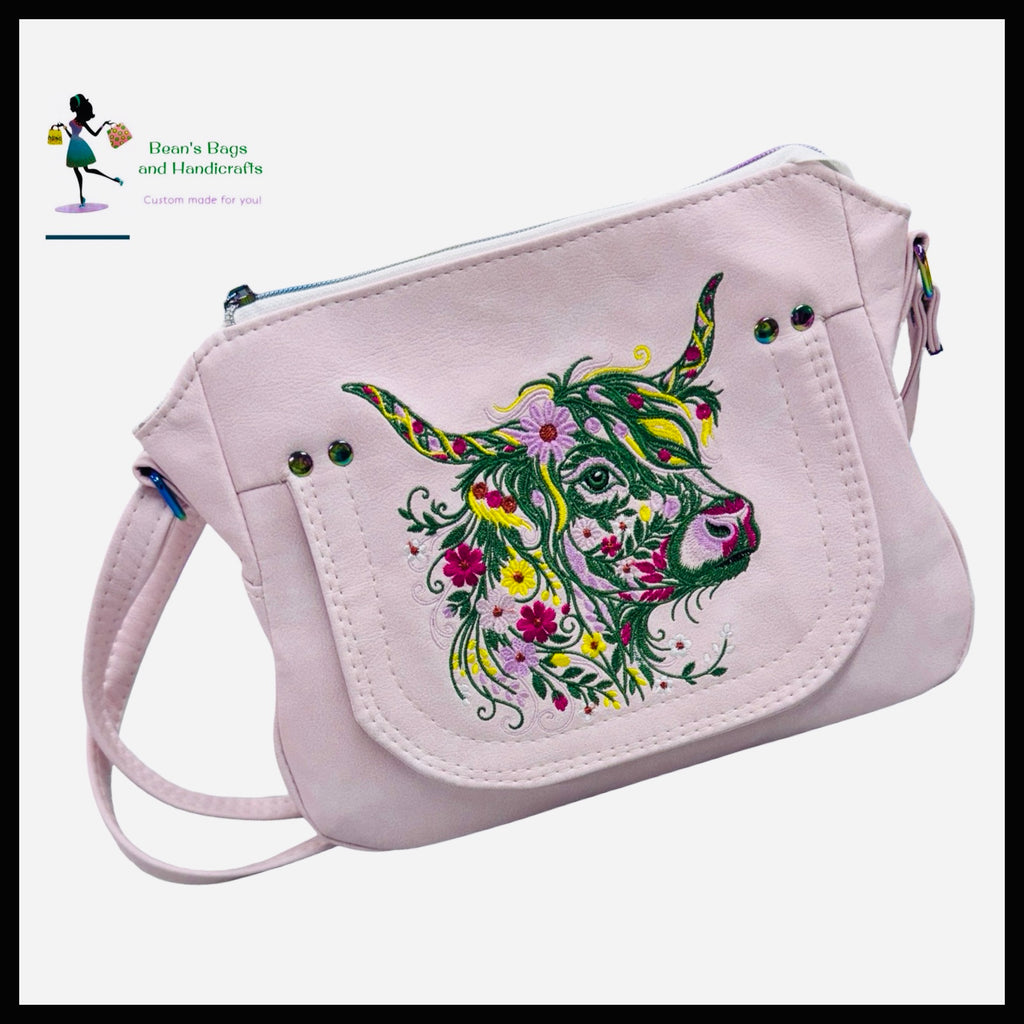 Brighstone Bag – Floral Highland Cow