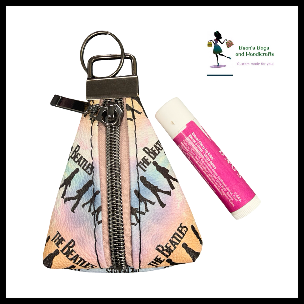 Key Chain Pouch -Caramel and Rosegold