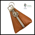 Key Chain Pouch -Caramel and Nickel Heart