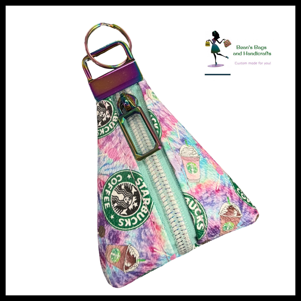 Key Chain Pouch -SB Pastel Mint Rainbow