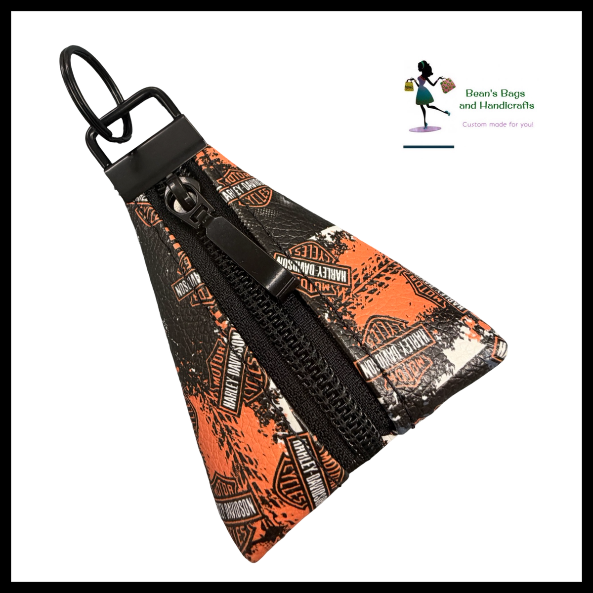 Key Chain Pouch -HD Orange and Matte Black