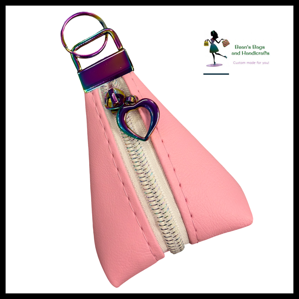 Key Chain Pouch - Pink RB White