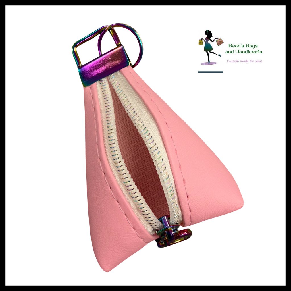 Key Chain Pouch - Pink RB White