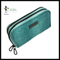 Deuce Coupe Double Zip Wallet -  Teal Suede-Like