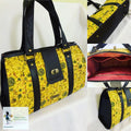 Nora Doctor Bag - Mustard Fabric and Faux Leather - Previously Loved