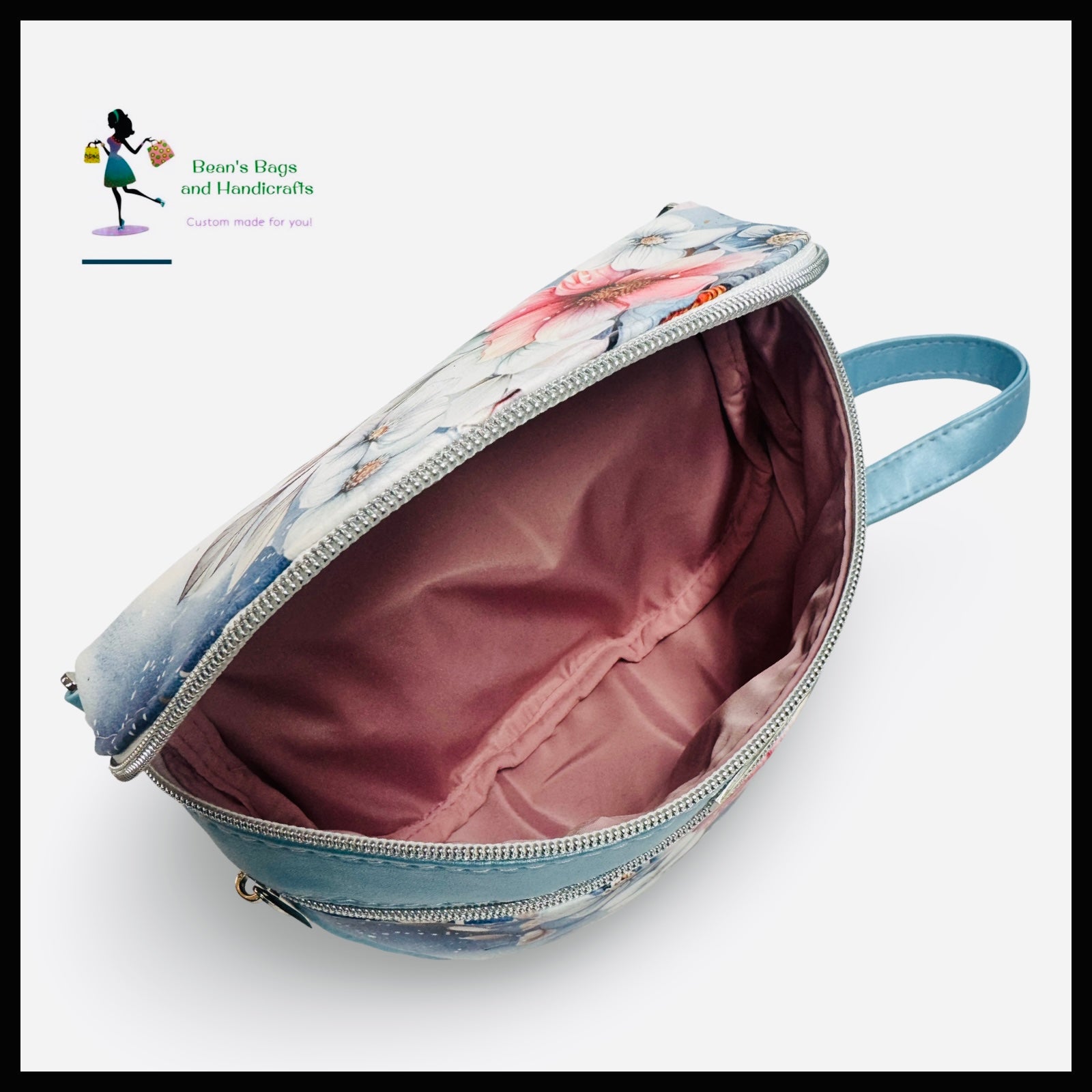 The Belinda Bum Bag - Blue and Pink Floral