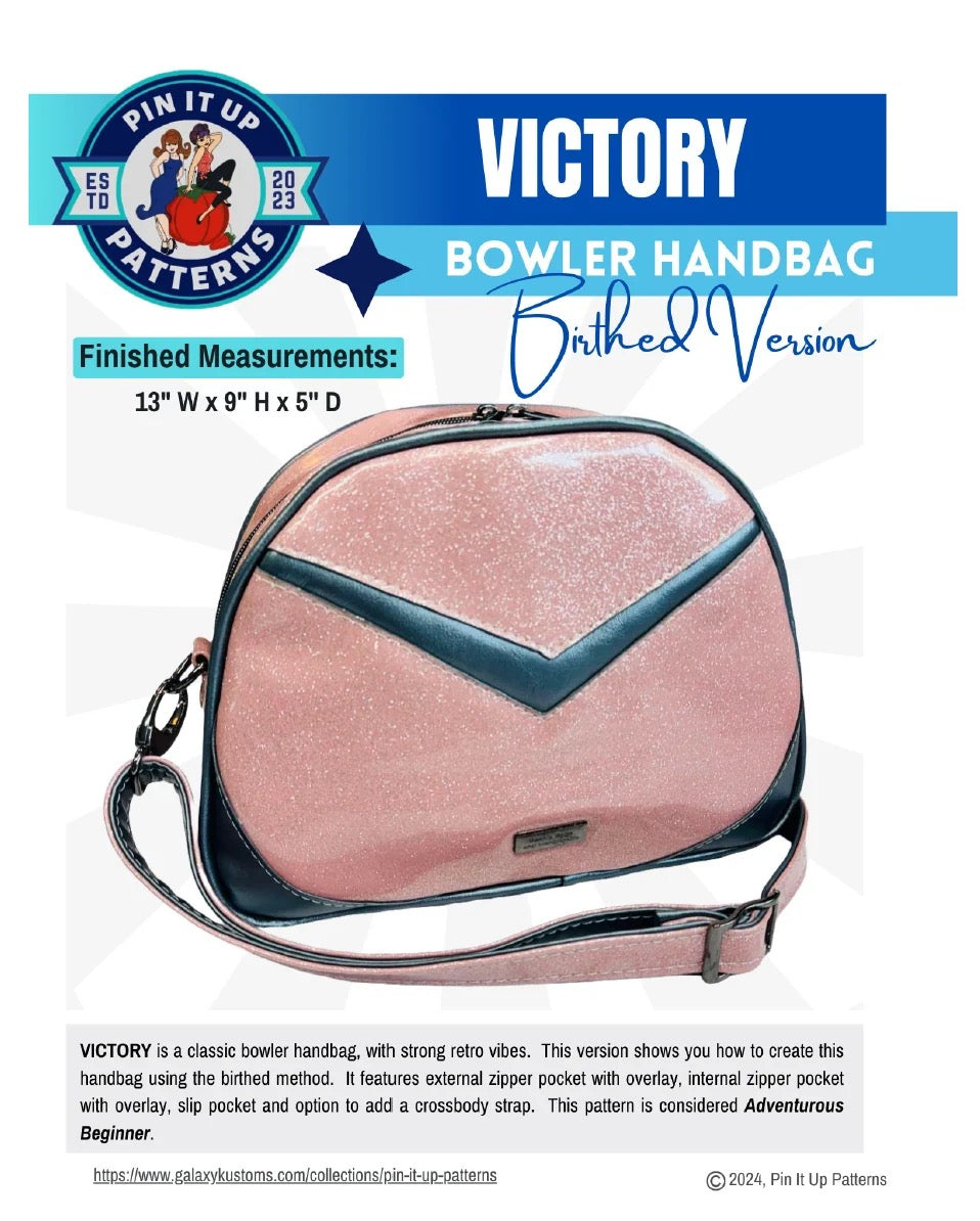 Victory Bowler Bag (Birthed Version) - Pin It Up Patterns - PDF Sewing Pattern